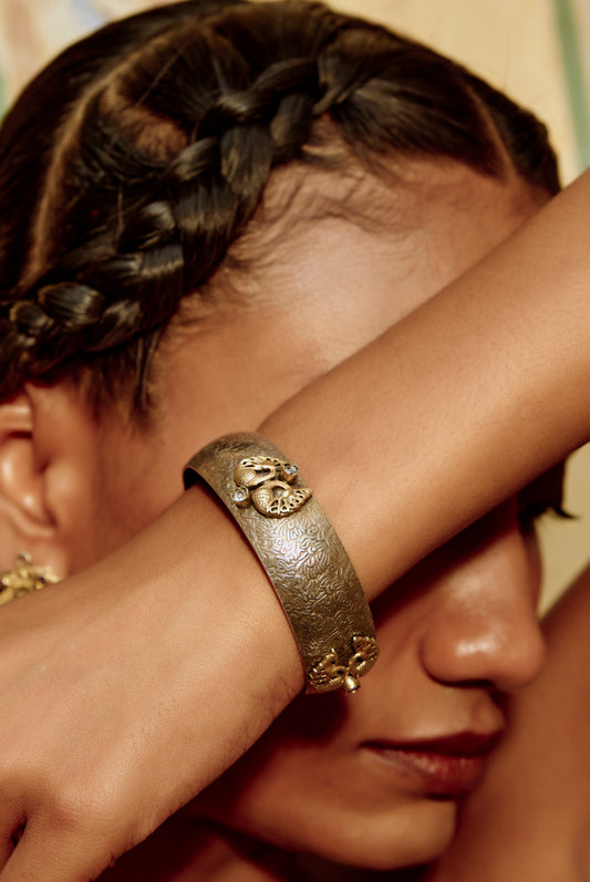 Vintage Moroccan Sterling Silver Filigree Cuff Bracelet