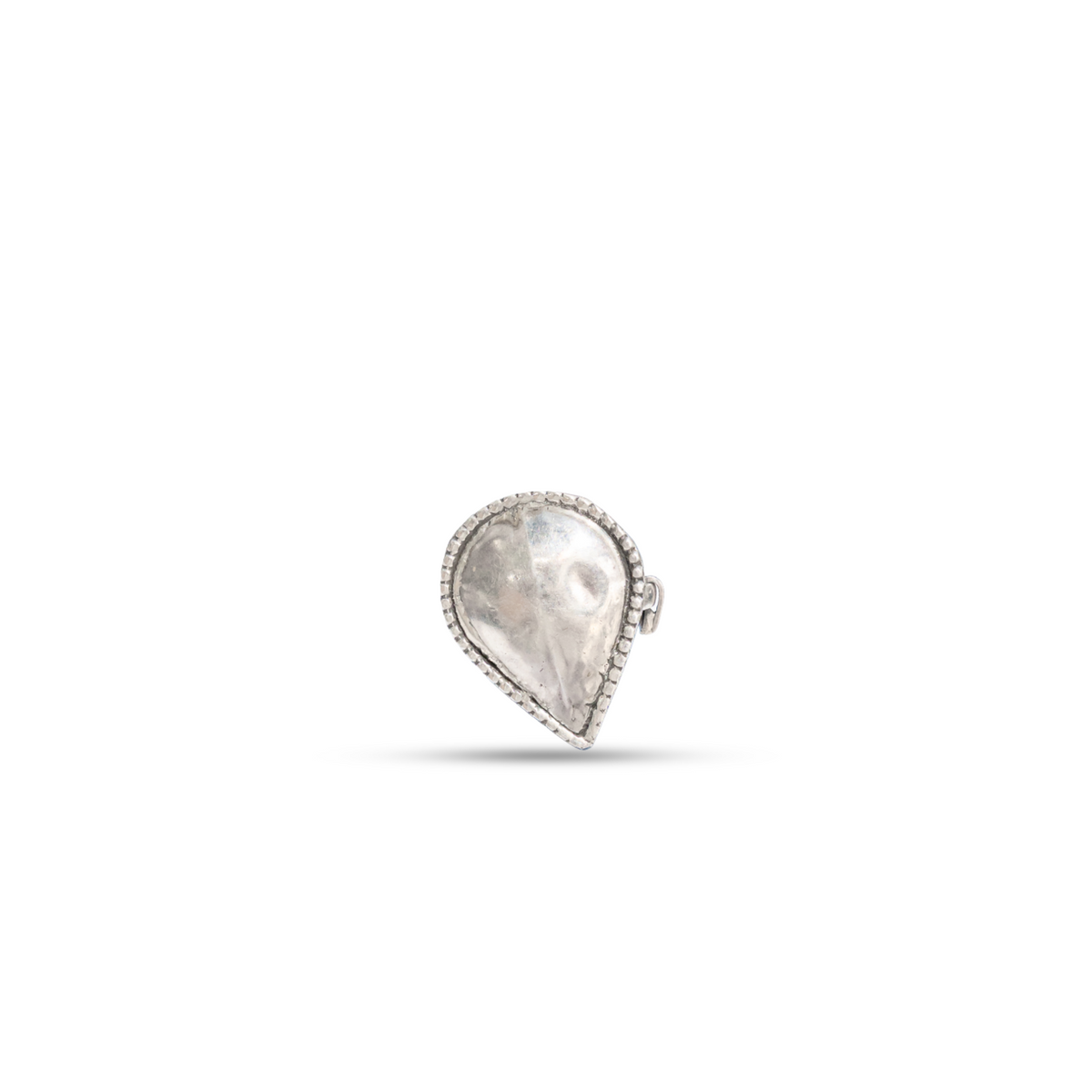 925 Silver Hammered Teardrop Adjustable Ring