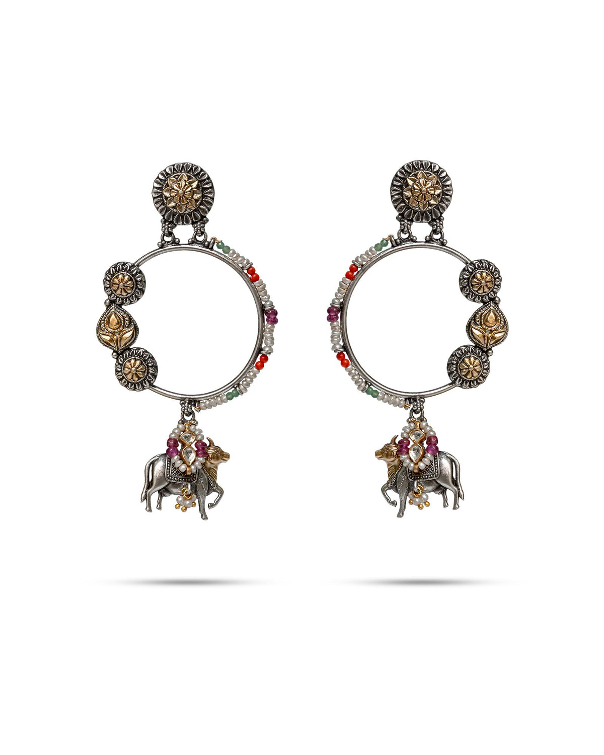 92.5 Silver Nandi Hoop Earrings