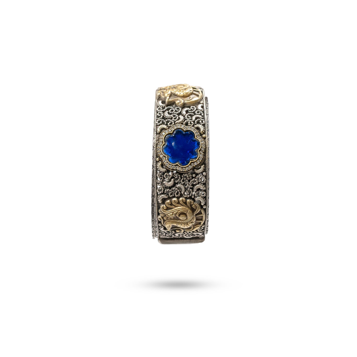 Royal Blue Stone Antique Dual-Tone Bangle