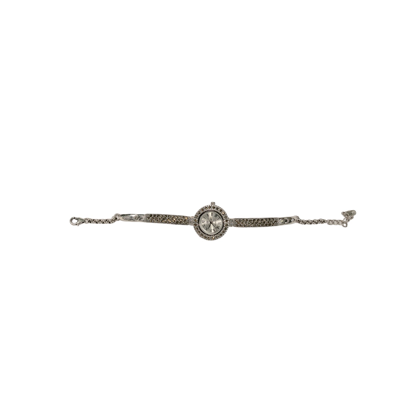 925 Silver Delicate Marcasite Bracelet Watch
