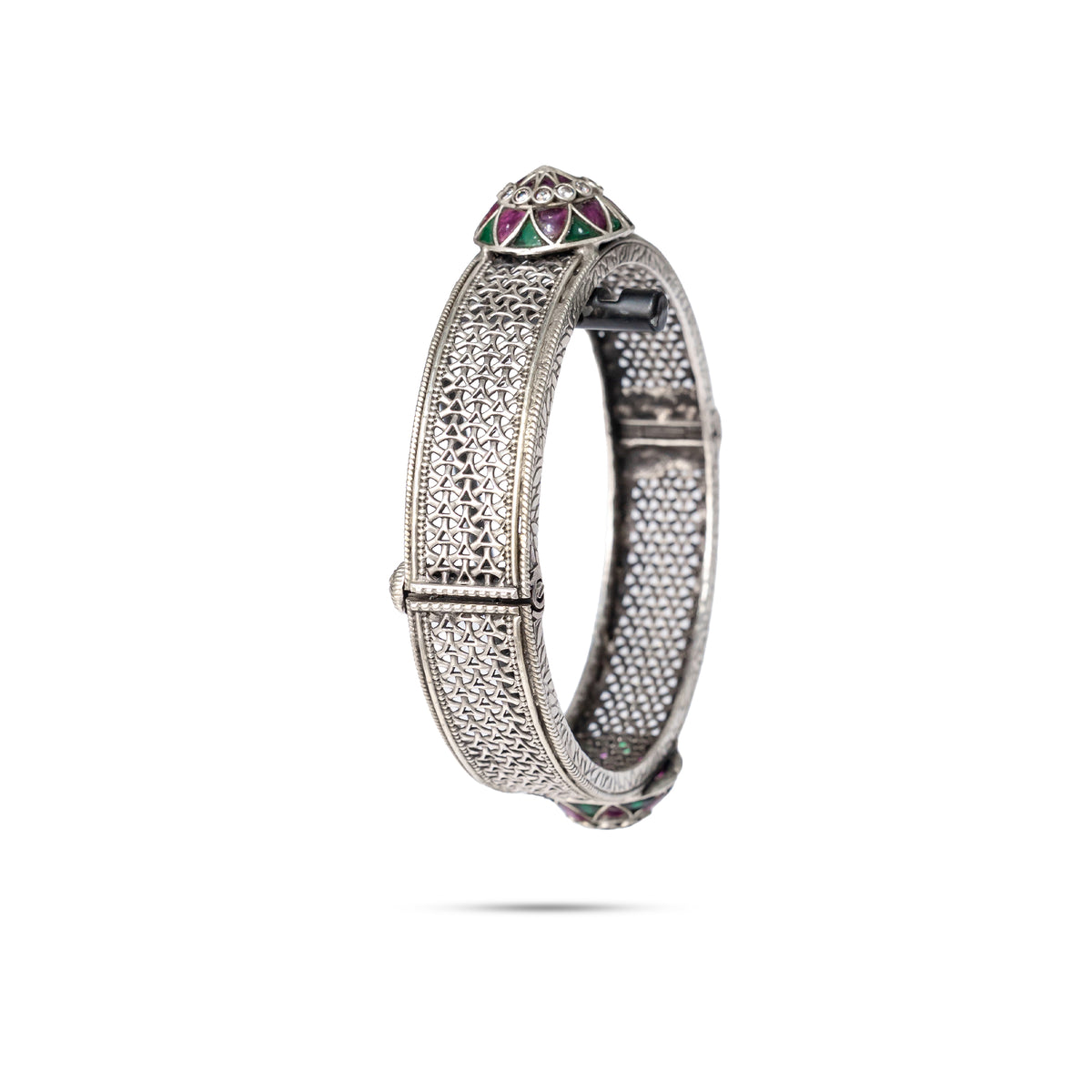 925 Silver Filigree Gemstone Kada