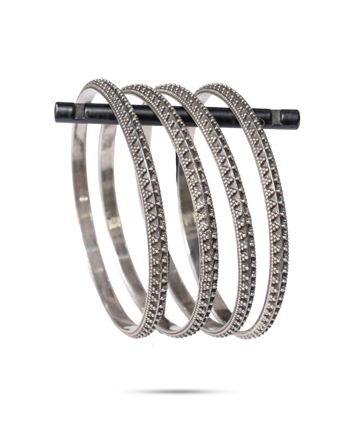 925 Silver Granulated Bangle Set