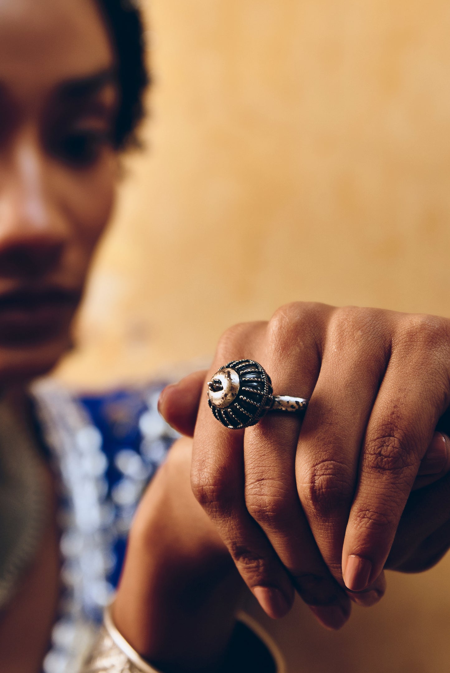 Bold Dome Ring oxidised 925 silver