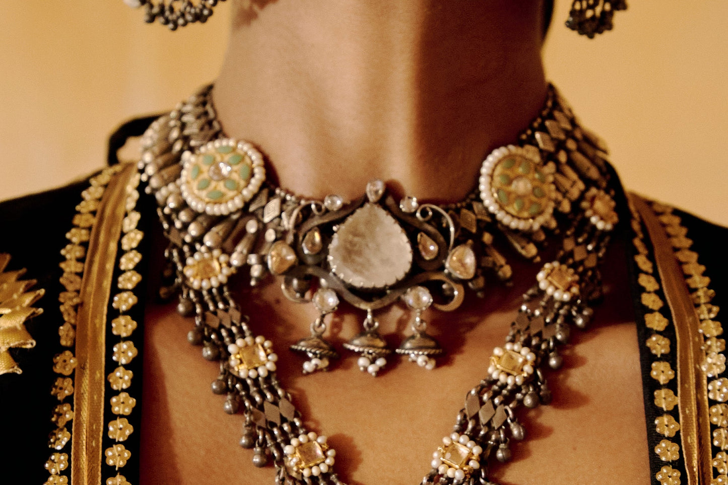 Regal Bloom 925 Silver Choker Necklace