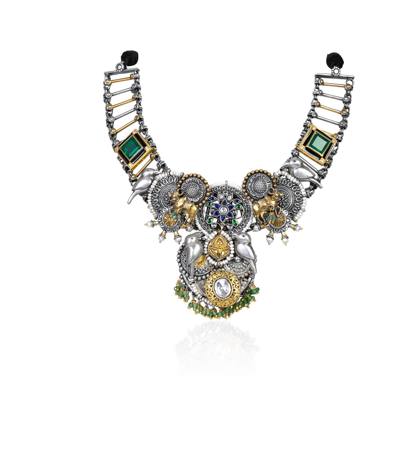 Gold Plated Animal Motif Statement Necklace