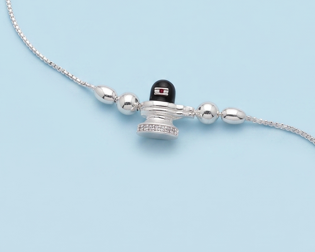 925 Silver Shivling Rakhi