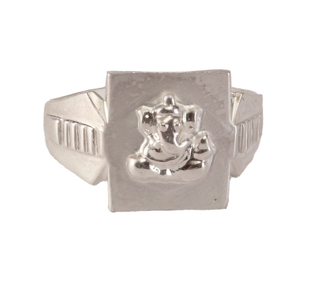 Sterling Silver Lord Ganesha Signet Ring