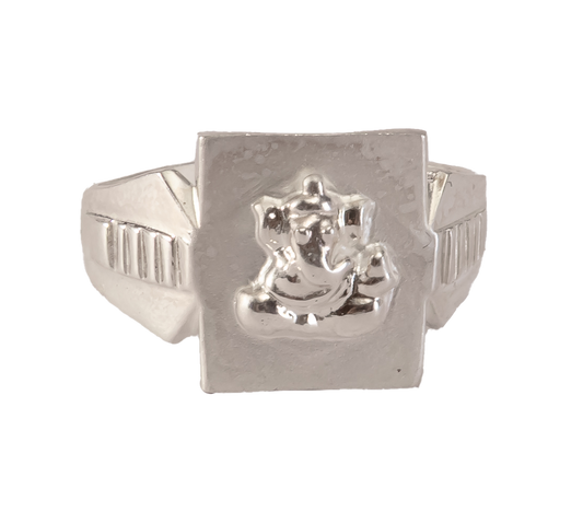 Sterling Silver Lord Ganesha Signet Ring