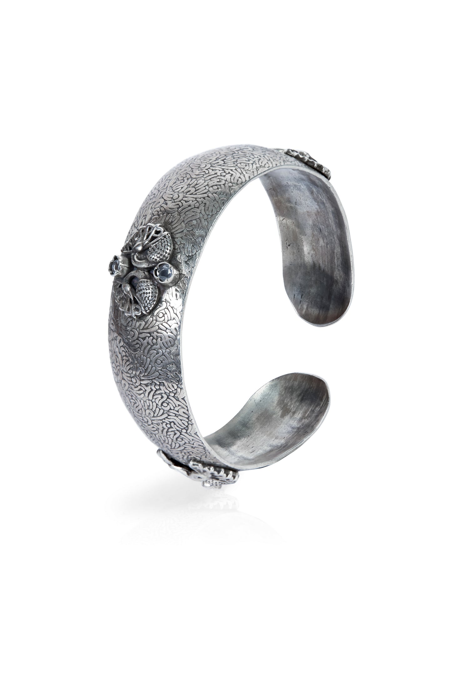 Vintage Moroccan Sterling Silver Filigree Cuff Bracelet