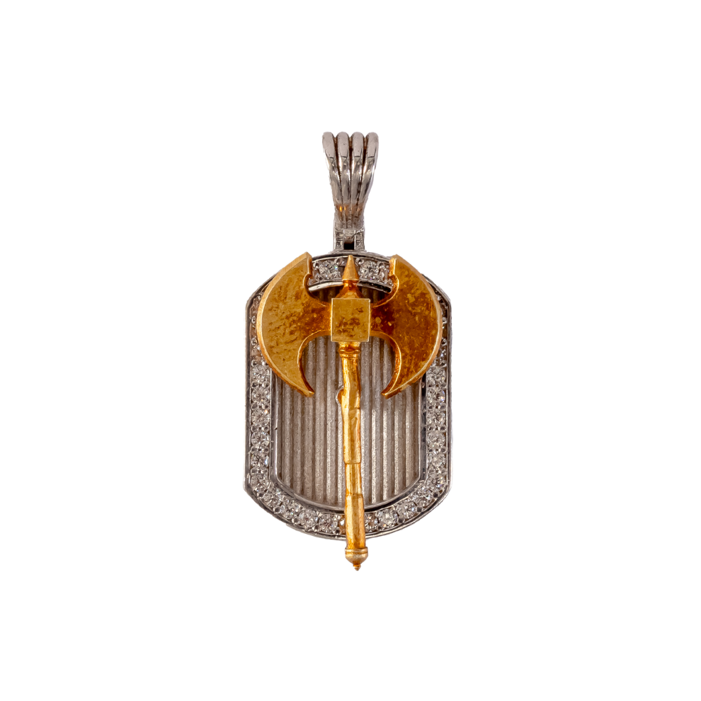 Men's Mixed-Metal Warrior Pendant