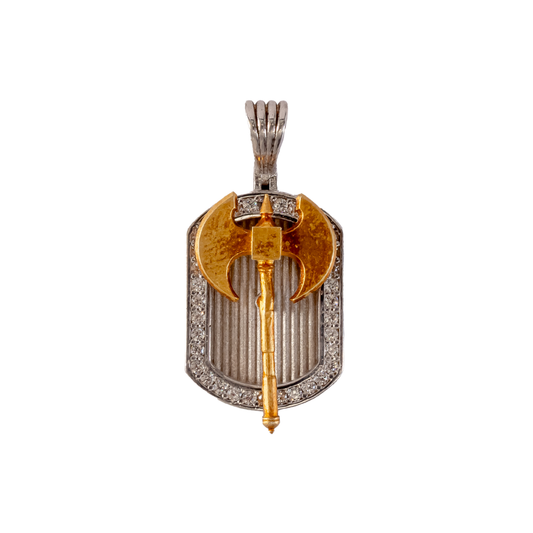 Men's Mixed-Metal Warrior Pendant