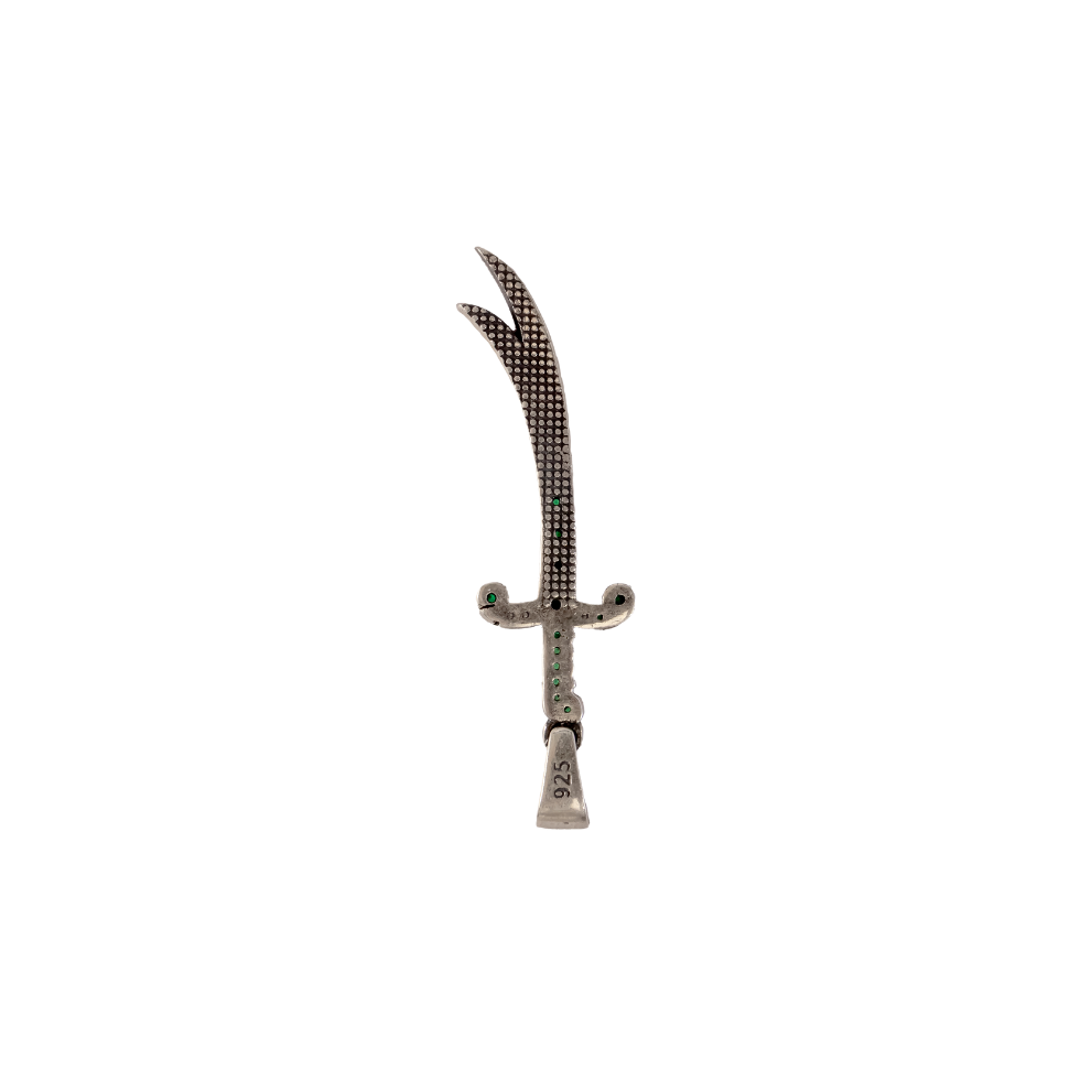 Oxidized Sterling Silver Sword Pendant