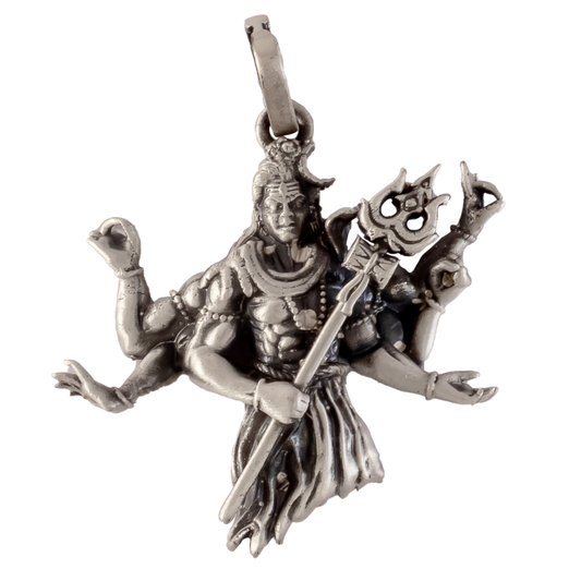 Silver-Tone Lord Shiva Mahadev Pendant