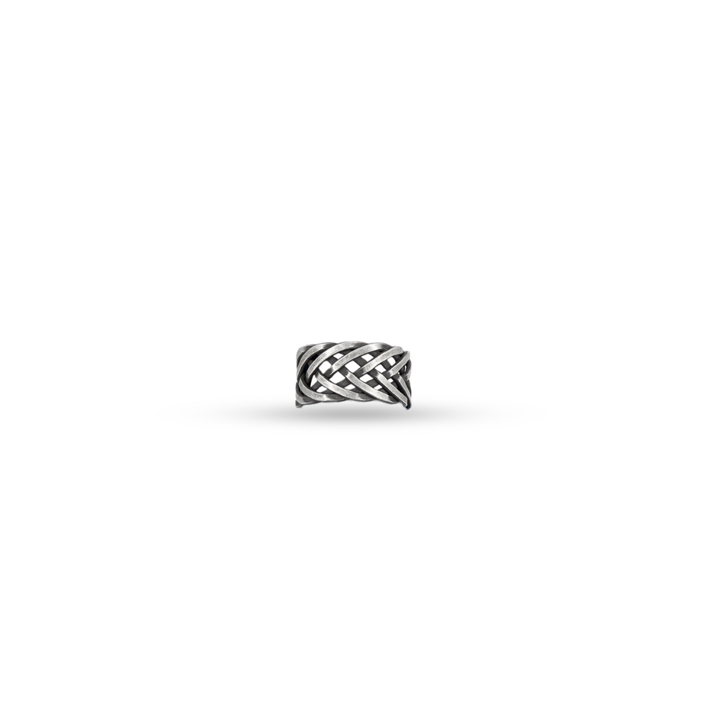 Oxidized Silver Interwoven Celtic Knot Ring