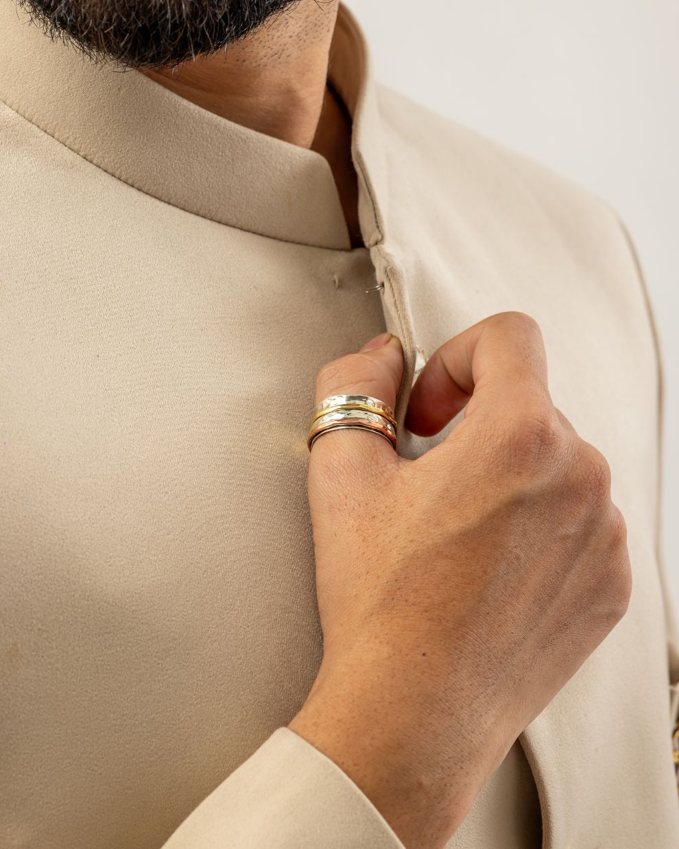 Tri-Tone Textured Ring