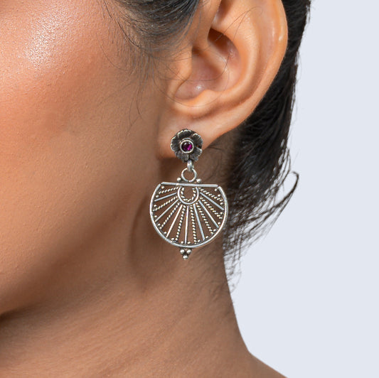 Floral Filigree Choker 925 silver with Black Stone Necklace