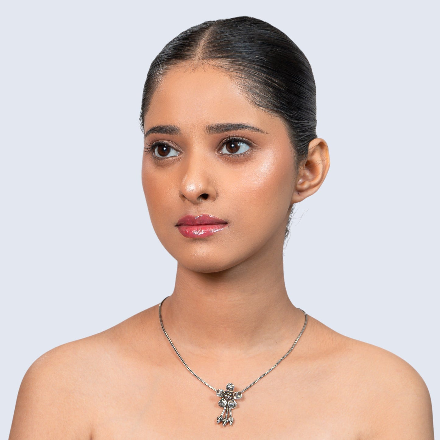 Wildflower Charm Pendant 925 silver Minimal Necklace
