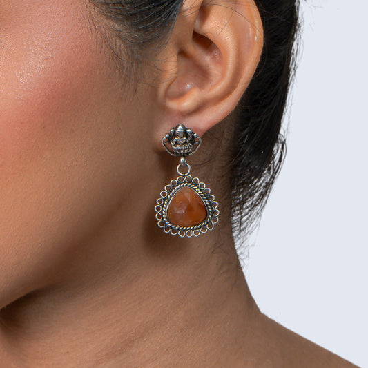 Carnelian Filigree Collar 925 silver Floral Necklace