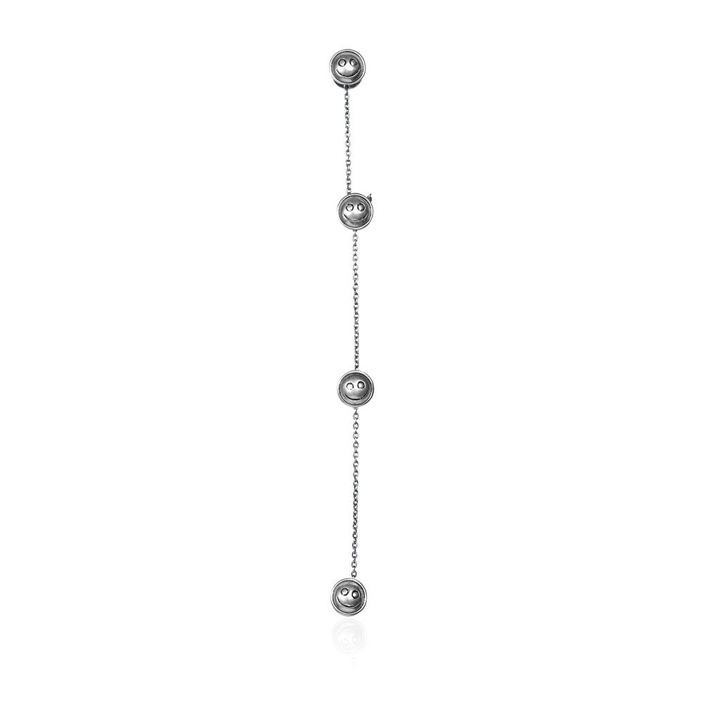 Silver Tone Smiley Face Kurta Buttons