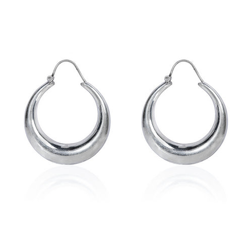 Thick Sterling Silver Hoop Earrings