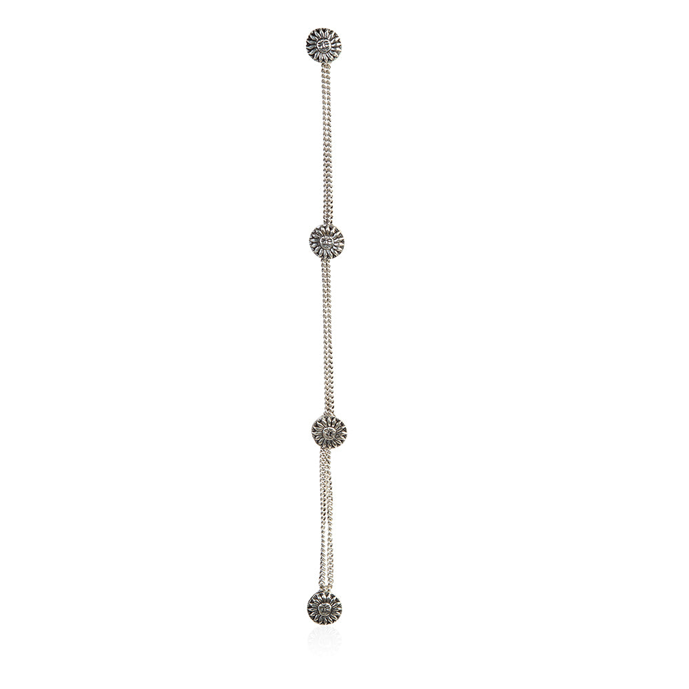 Decorative Silver Finish Buttons for Kurtas with Sunburst Design