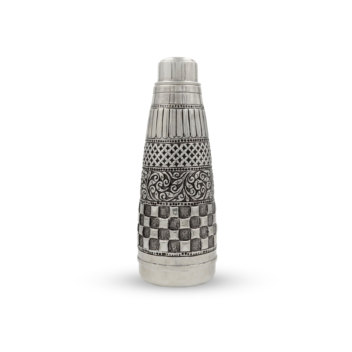 925 silver Designer Check Pattern Water Bottle