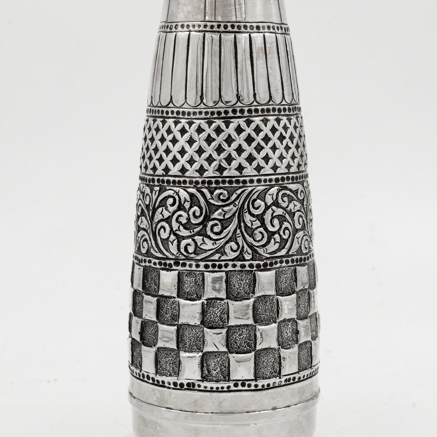 925 silver Designer Check Pattern Water Bottle