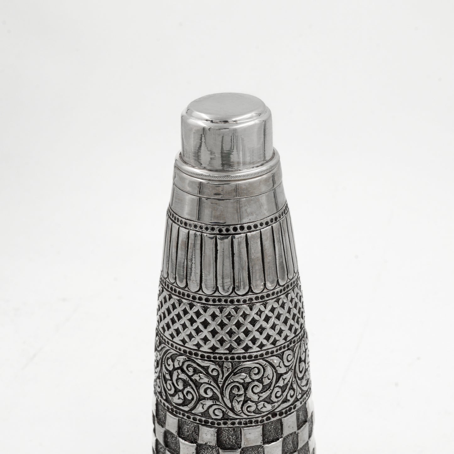 925 silver Designer Check Pattern Water Bottle