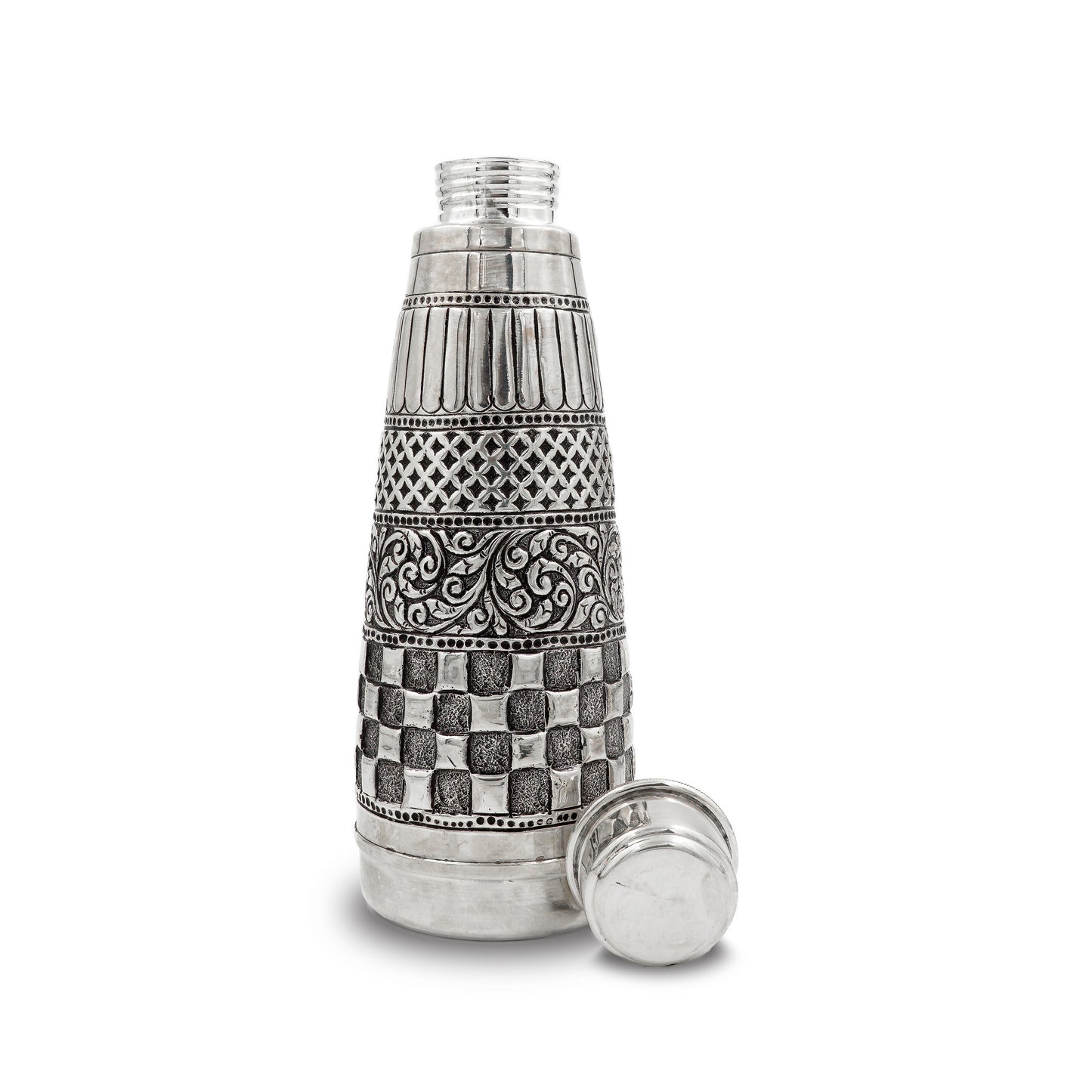 925 silver Designer Check Pattern Water Bottle