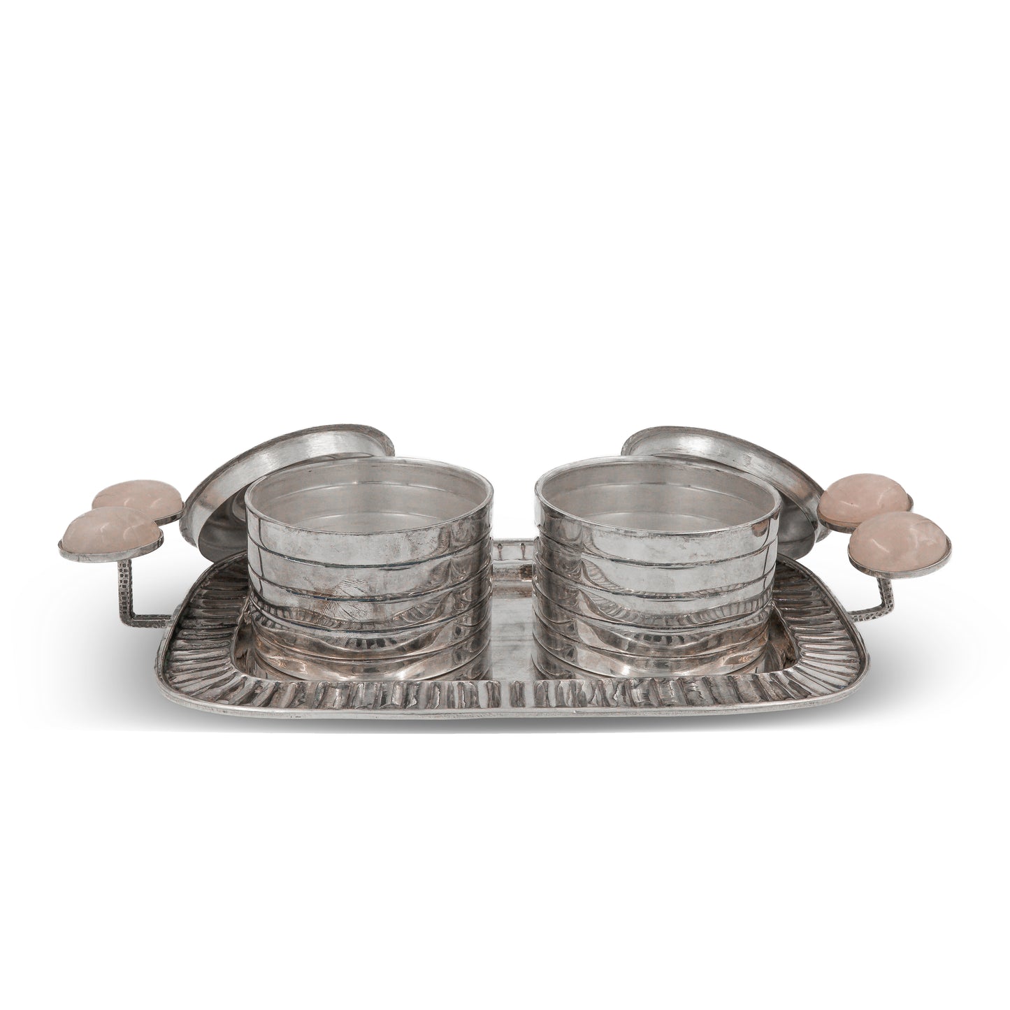 925 silver Luxury Double Container Set on Tray