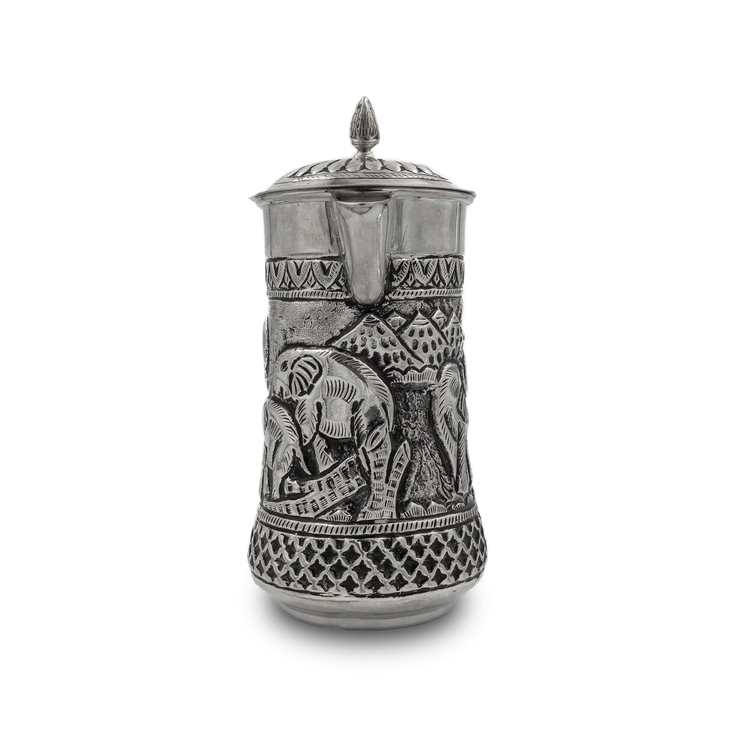 925 silver Elephant Water Jug & Glass Set