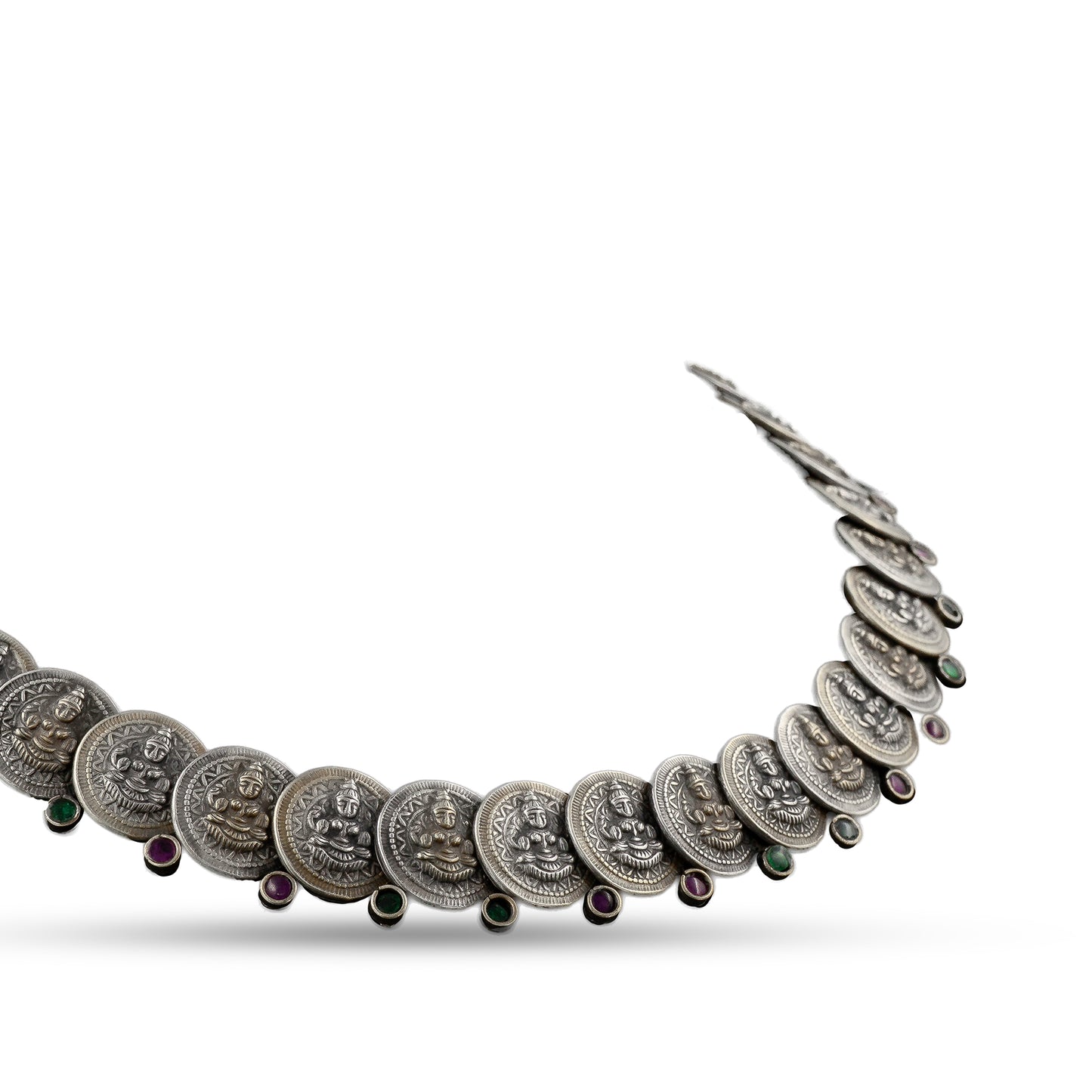 Antique Temple Coin 925 Silver Jewellery Necklace
