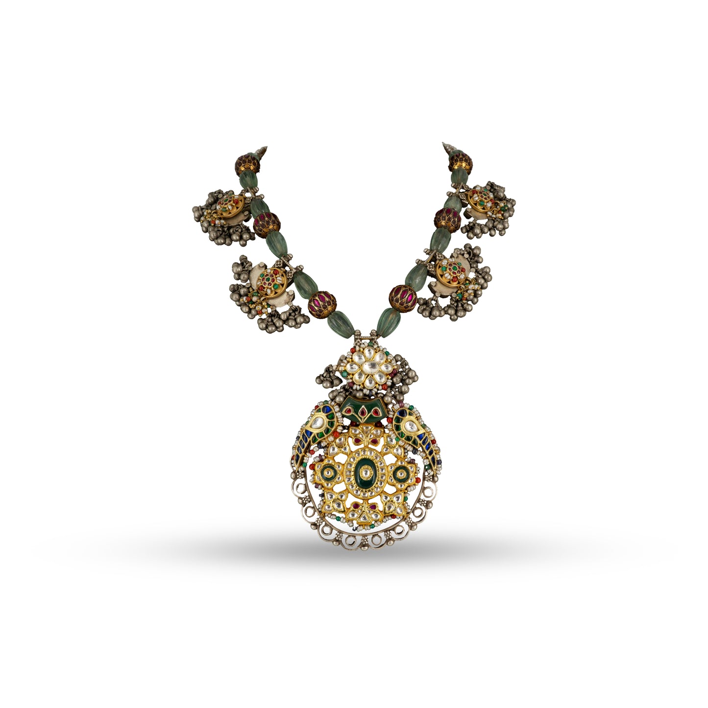 Kundan Meenakari 925 silver Heritage Statement Necklace