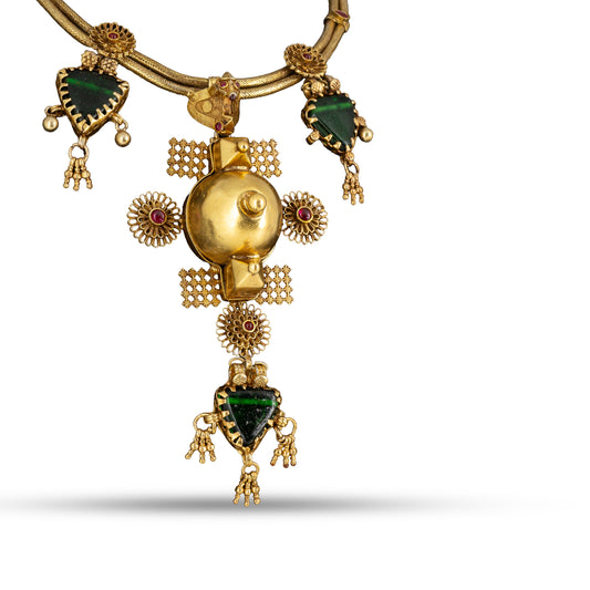 Tribal Gold Plated 925 silver Boho Choker Necklace Set