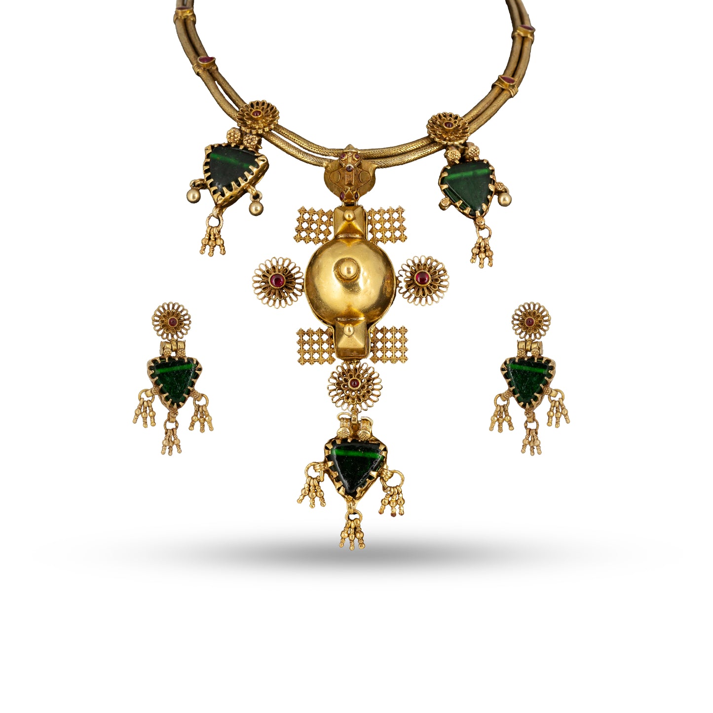 Tribal Gold Plated 925 silver Boho Choker Necklace Set