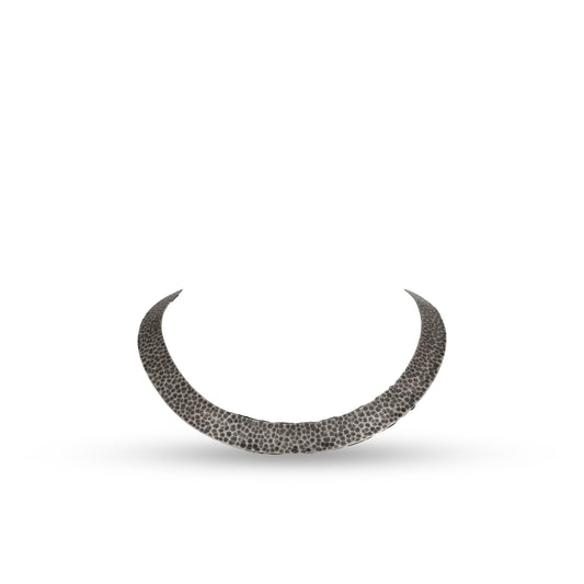 Hammered Collar 925 silver Plain Necklace