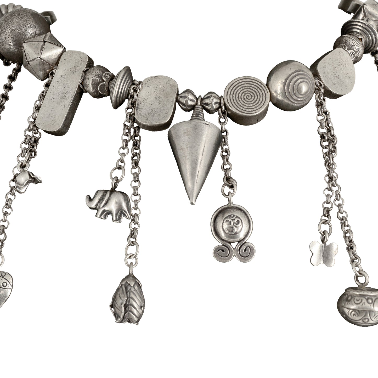 Eclectic Charm Chain 925 silver Statement Necklace