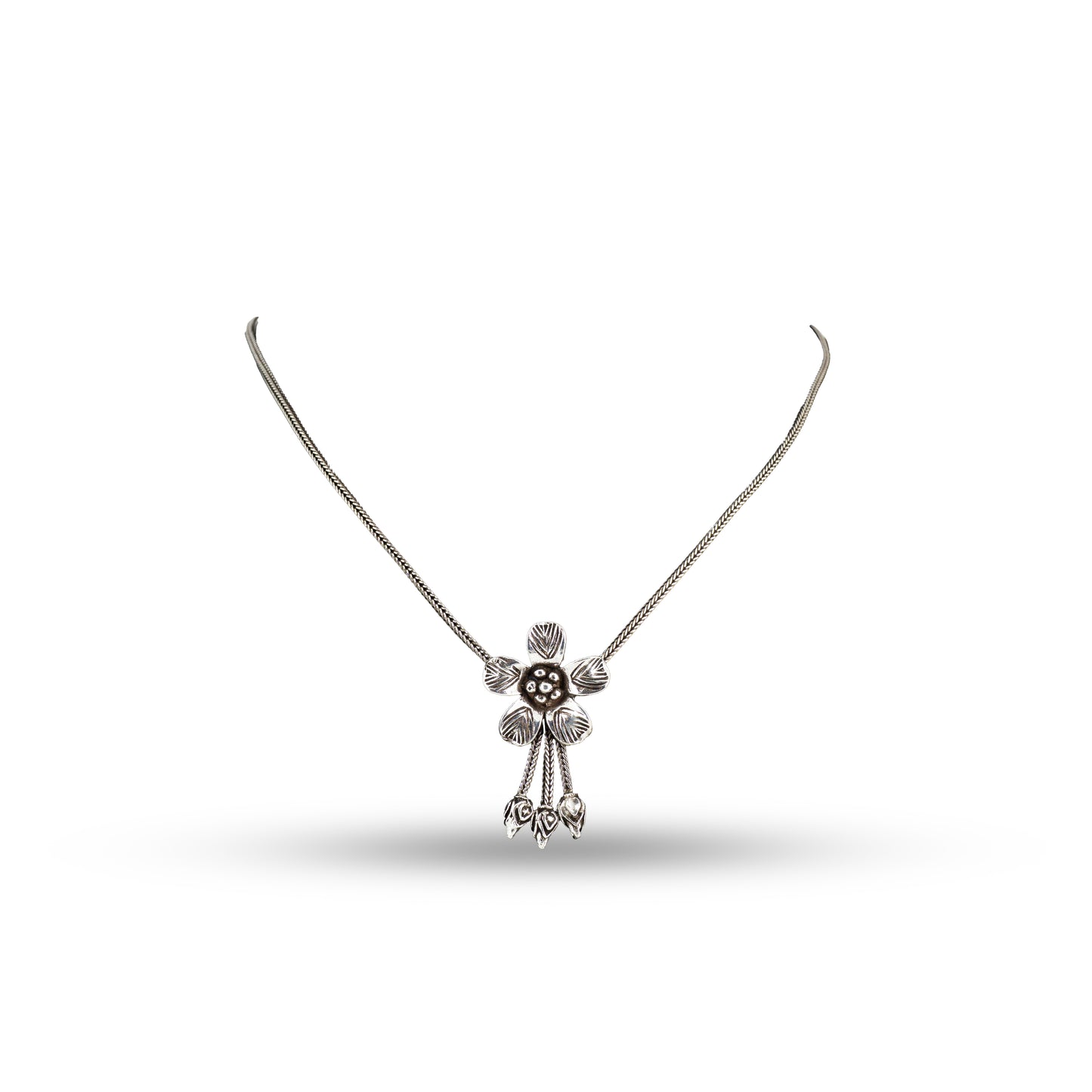 Wildflower Charm Pendant 925 silver Minimal Necklace