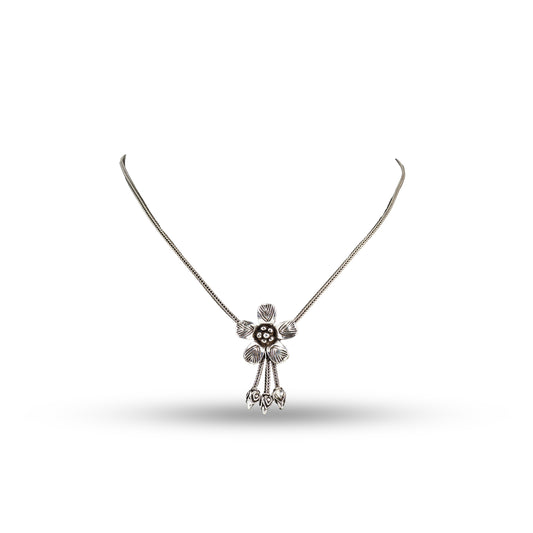Wildflower Charm Pendant 925 silver Minimal Necklace