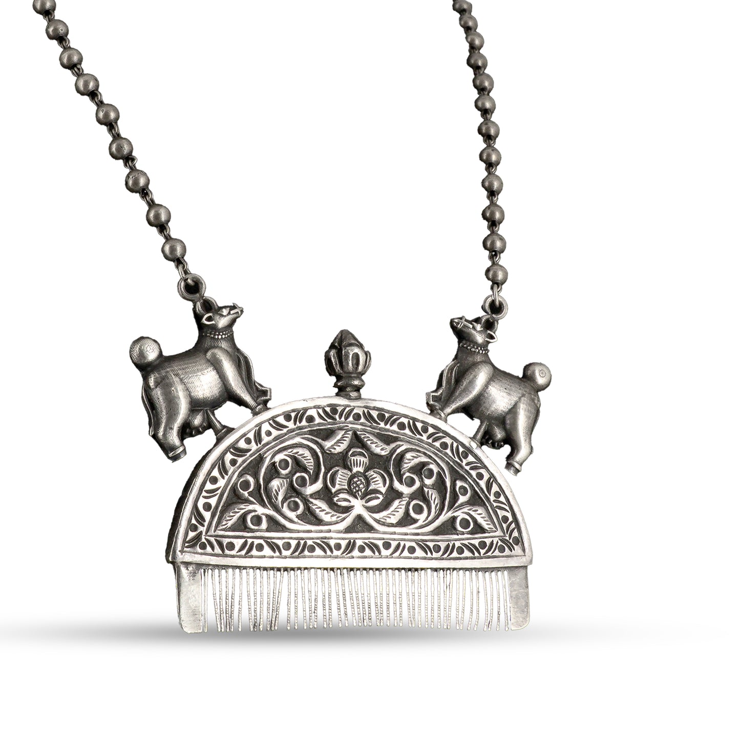 Tribal Oxidised Amulet 925 silver Long Necklace