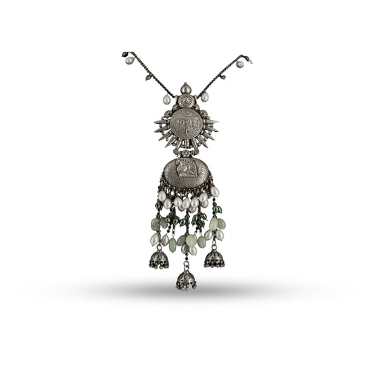 Pearl Coin Dangler 925 silver Ethnic Necklace