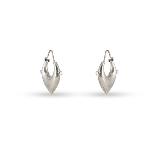 Sleek Tribal Hoop 925 silver Minimal Earrings