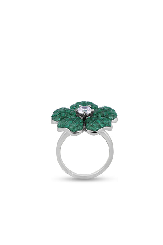 Diana Floral Invisible Setting Cocktail Ring image 1