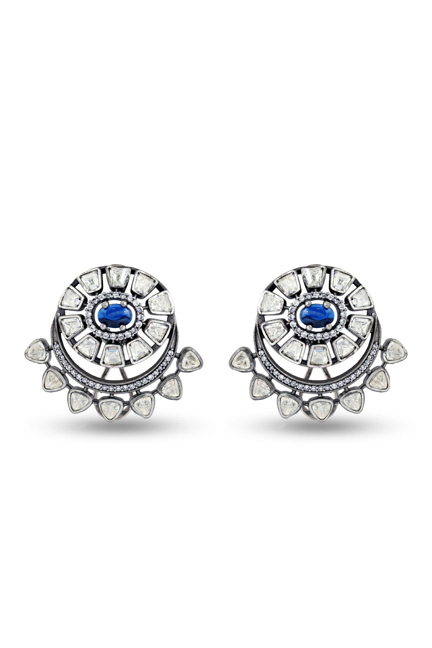 Sterling Silver with Blue Stone Necklace & Earrings Set image 2