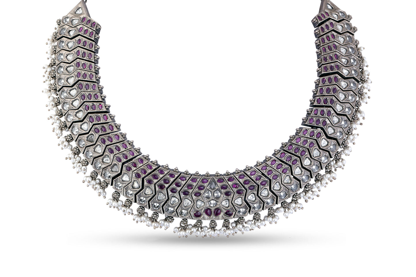 Silver Pink/ Pearl Necklace image 0