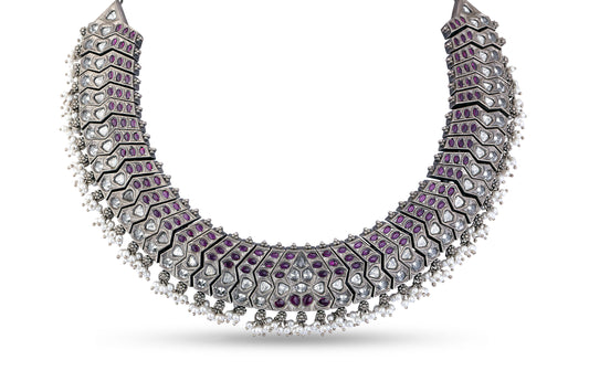 Silver Pink/ Pearl Necklace