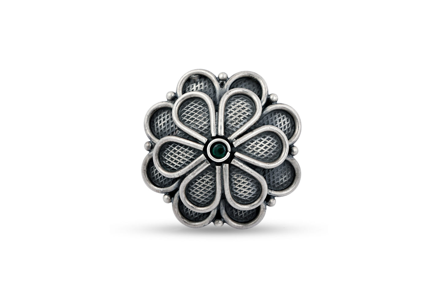 Silver 925 Double Flower Ring image 0
