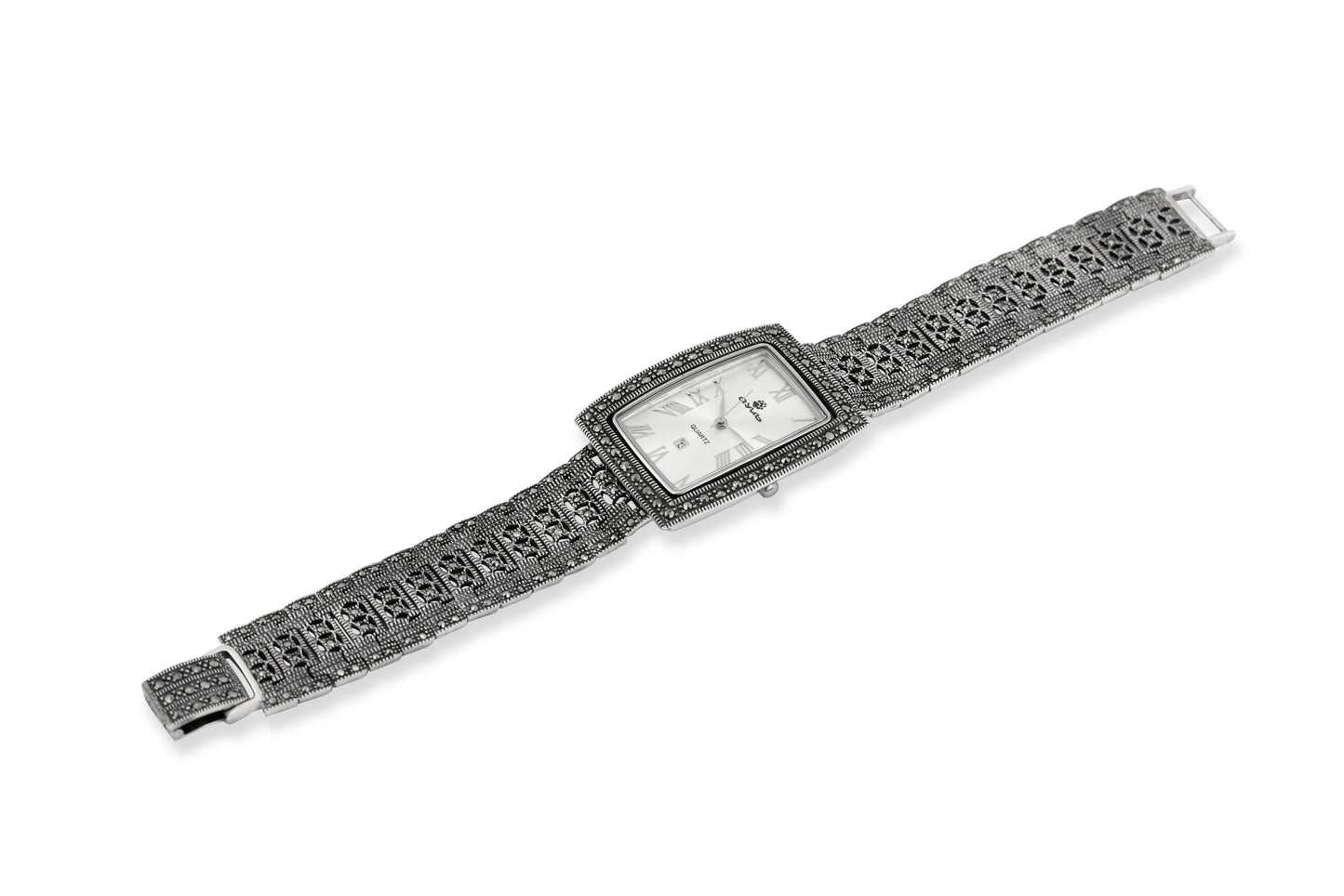 Silver 925 with Marcasite Watch Classic Rectangle image 1