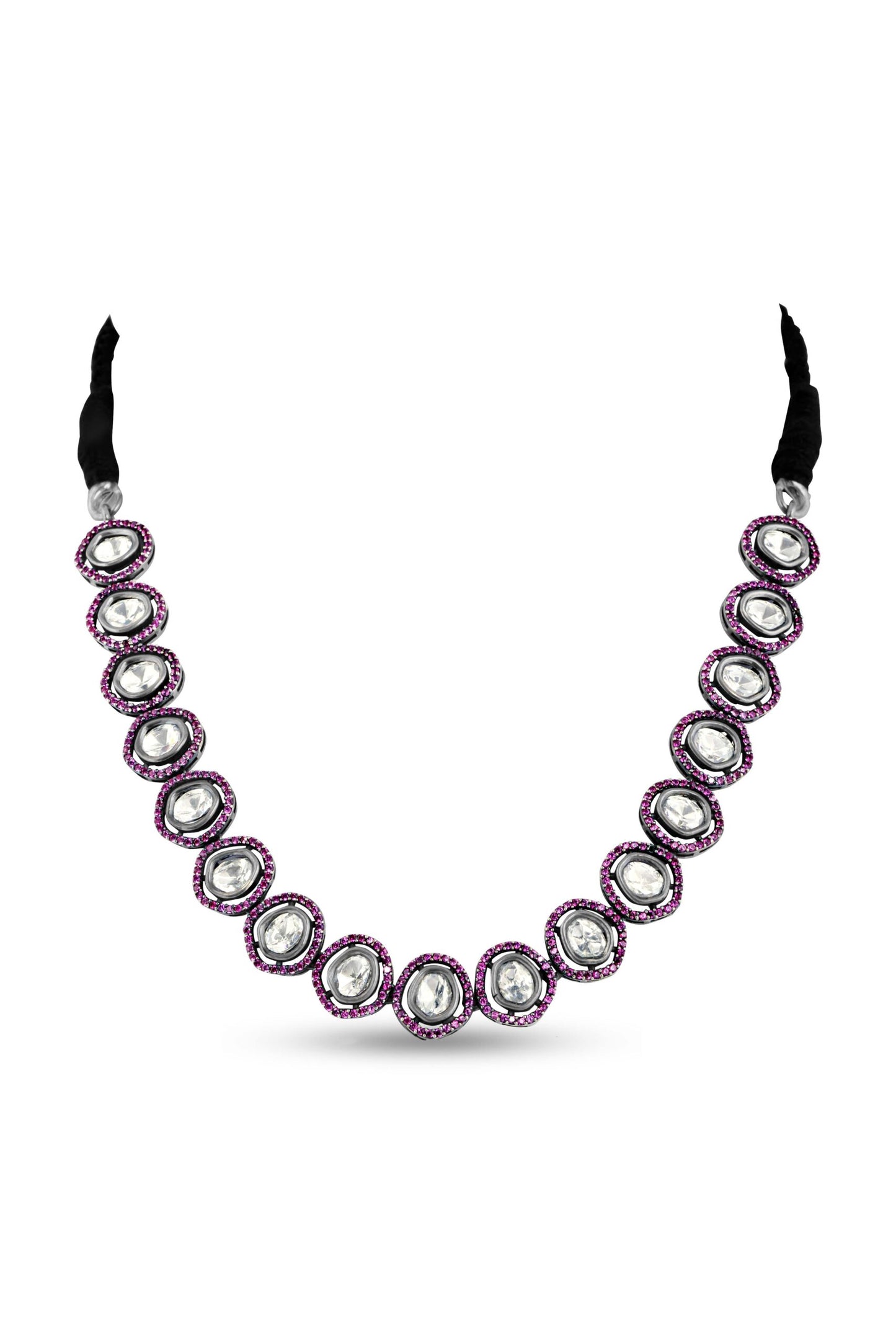 Magenta Pink Polki 3 Piece Set image 2